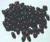 100 9x6mm Black Oval Wood Beads 